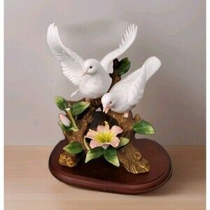 Homco Masterpiece Forever Love Doves On Branch Figurine W/ Stand 92038 Vtg 2003